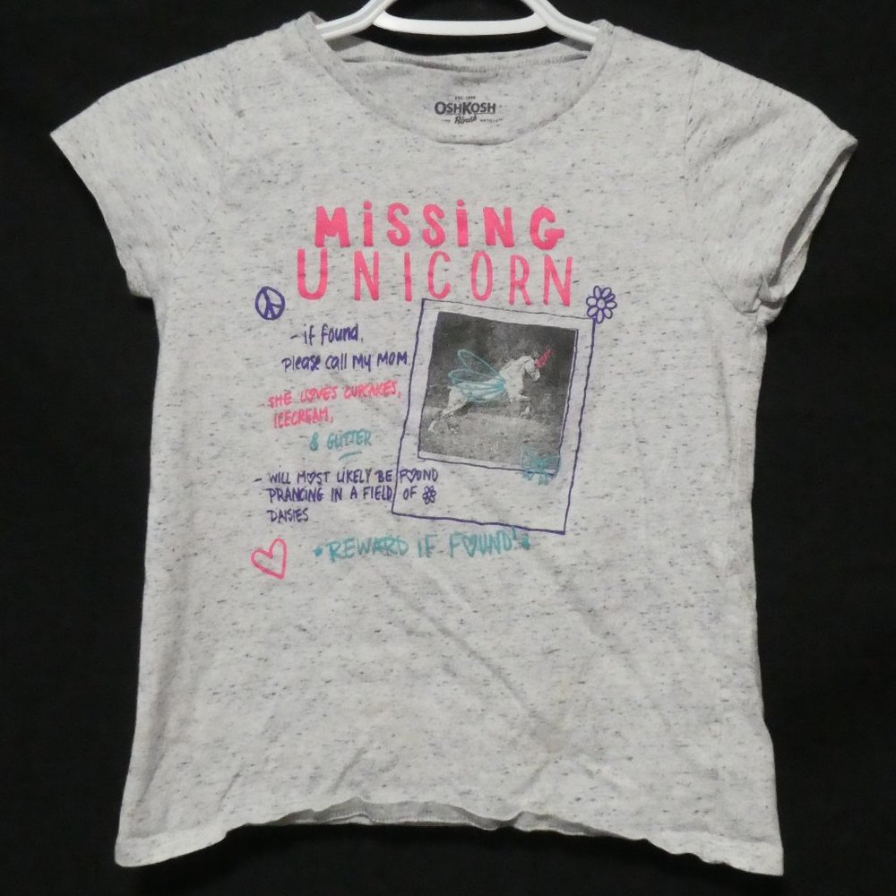 OSHKOSH B'GOSH | size 10 | Grey Graphic T-Shirt / Tee